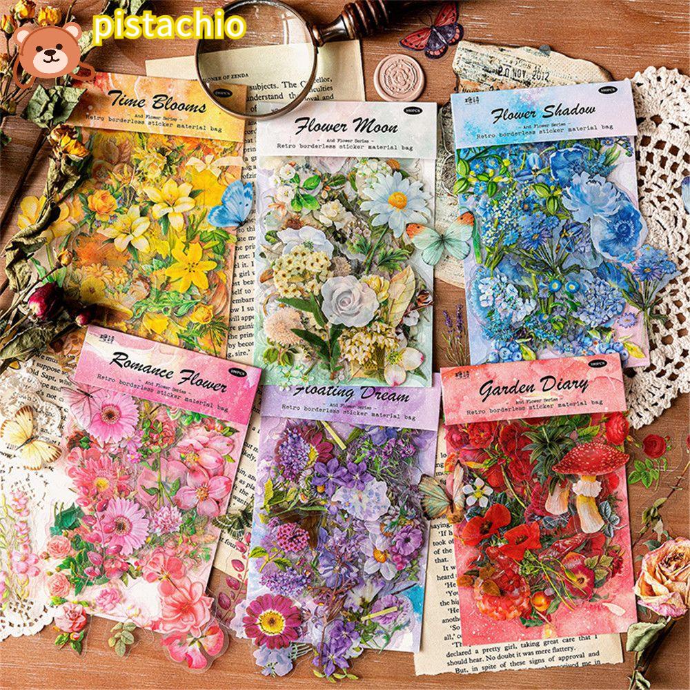Túi 100 Miếng Dán Hình Hoa Phong Cách Vintage