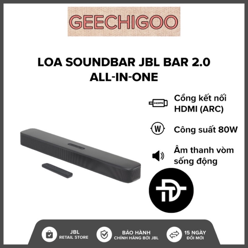 Deal Hot Tặng Tai Nghe-Loa Bluetooth JBL BAR 2.0 ALL-IN-ONE - Hàng Chính Hãng PGI