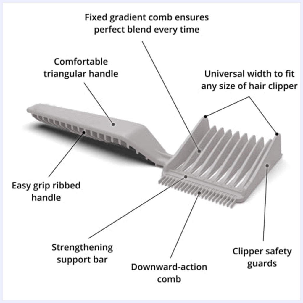 Lược Kẹp Chải Tóc Định Vị Đường Cong Chuyên Dụng Cho Nam