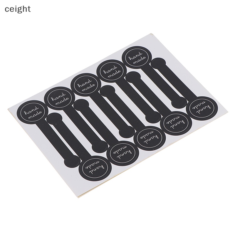 Cuộn 50 Miếng Dán Niêm Phong Bao Bì Quà Màu Đen In Chữ Hand Made Tiện Dụng DIY