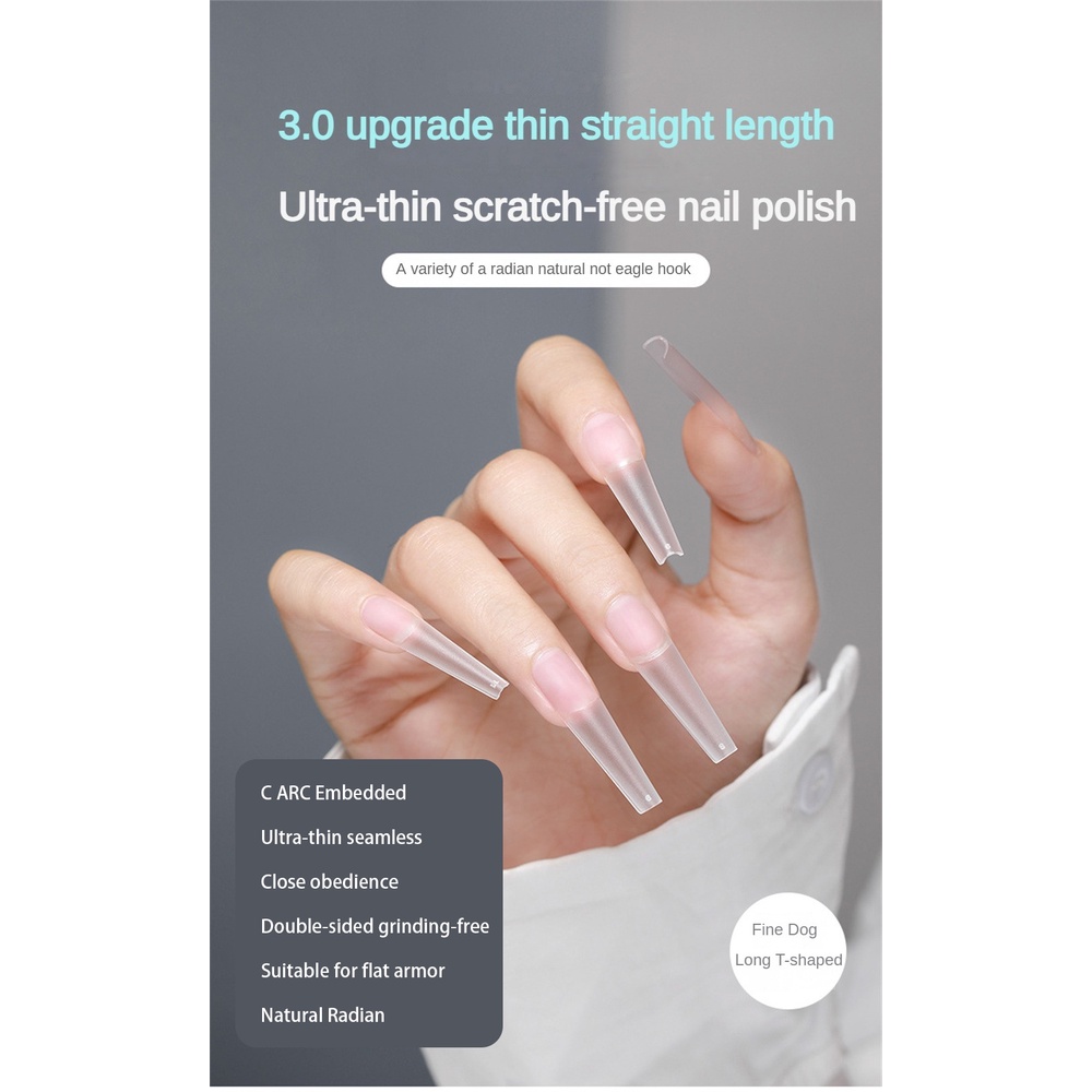 ✧Ready Stcok Mosr 1 Hộp Viên Nail Art Nail Không Khắc Và Mài Công Cụ Làm Móng Mảnh Nửa Thanh Hình Chữ T Liền Mạch Siêu Mỏng Cho Tiệm Nail 6 Kiểu Dáng CAO HƠN