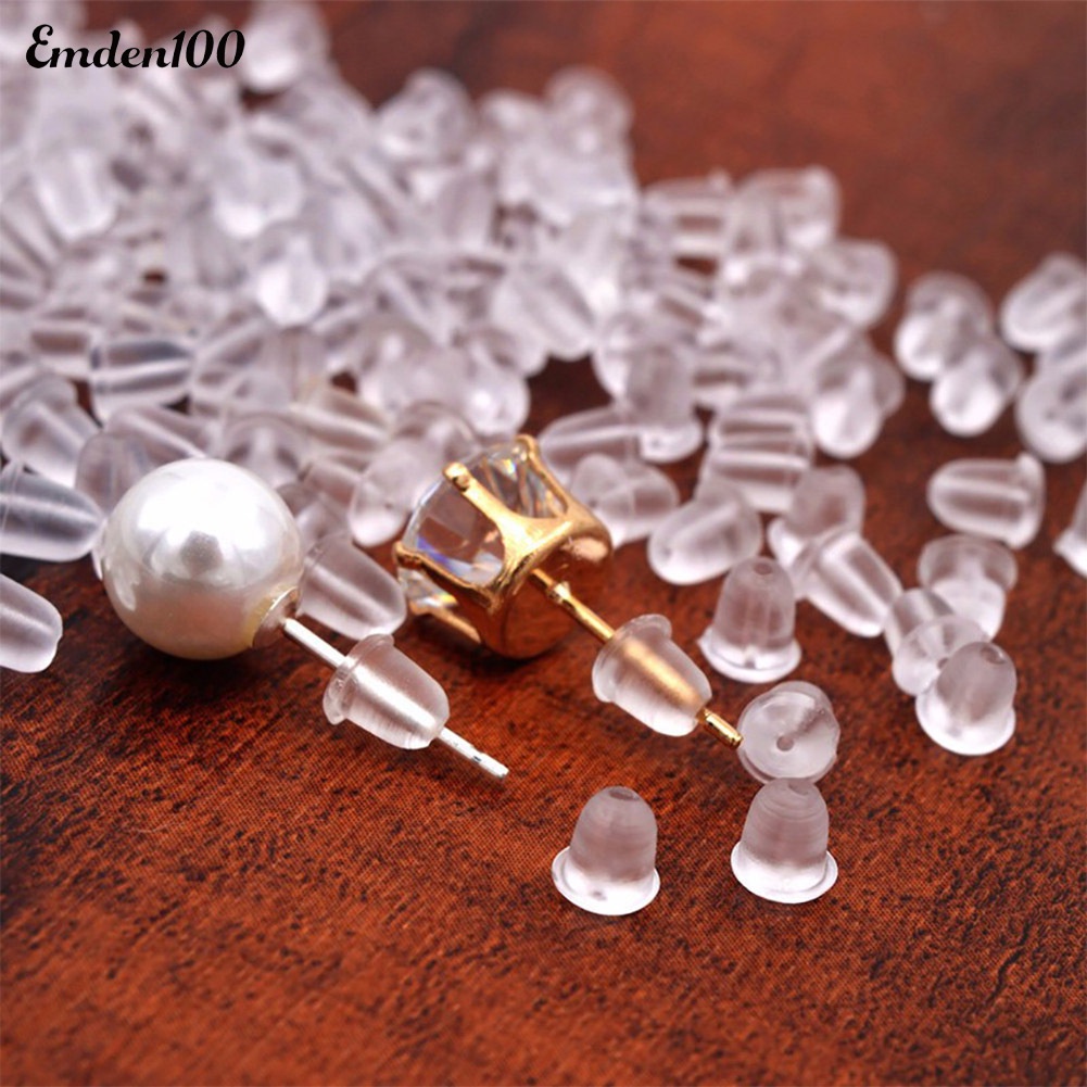 Set 100 Nút Chặn Bông Tai Bằng Nhựa Mềm