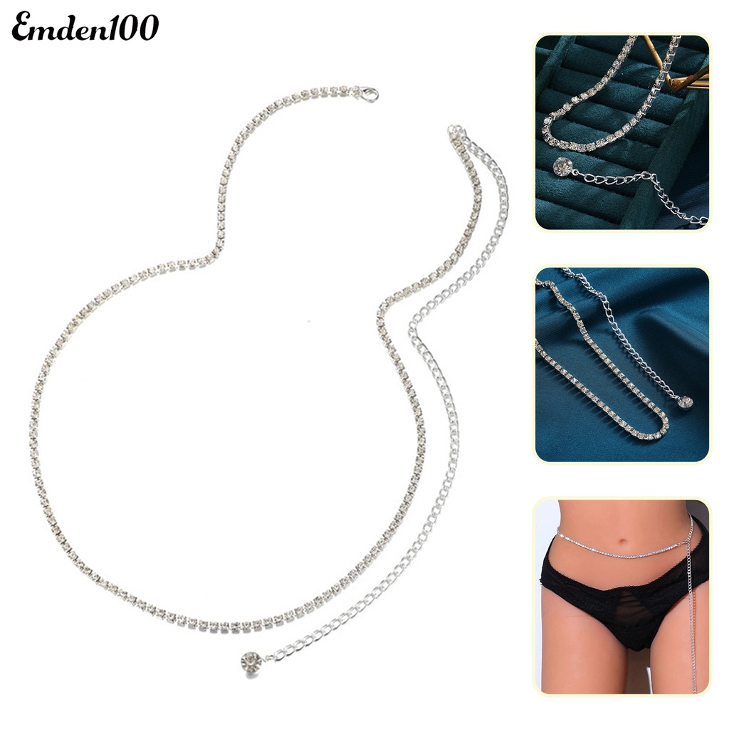 Dây Đeo Hông Một Lớp Bằng Kim Loại Đính Đá Thời Trang Đi Biển Mùa Hè