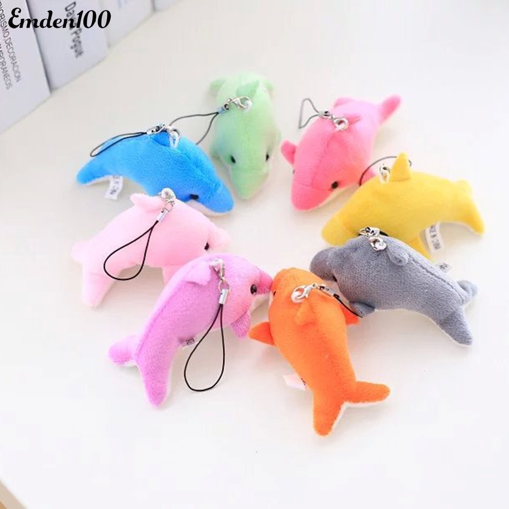 Thú Nhồi Bông Hình Cá Heo 3D 7.5cm Mềm Mại Trang Trí Ba Lô