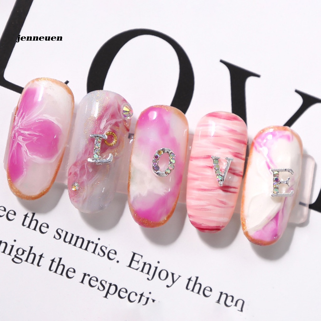 Set 26 Phụ Kiện Trang Trí Móng Tay / Móng Chân Chống Trượt In Chữ Đính Đá