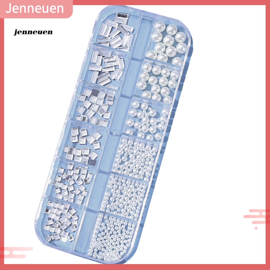 Hộp 12 Ngăn Đựng Hạt Kim Cương Giả Mini 3D Trang Trí Móng Tay