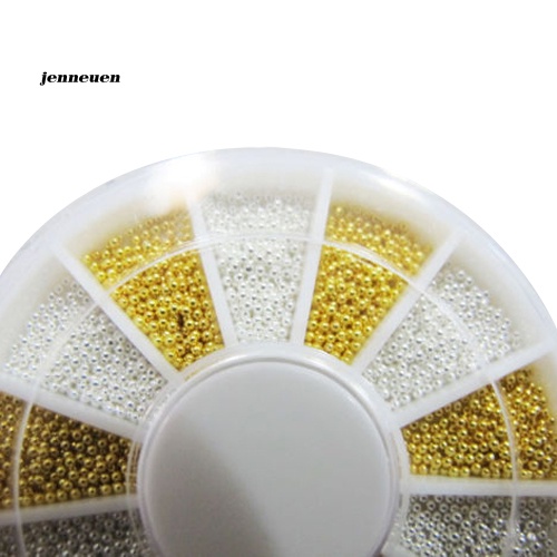 Set 1200 Phụ Kiện Trang Trí Móng Tay 3D Màu Vàng / Bạc Lấp Lánh