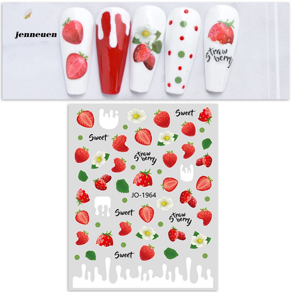 Nhãn Dán Móng Tay Tự Dính Chủ Đề Trái Cây 6 Kiểu Cho Salon