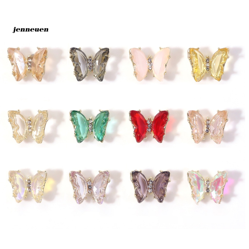 Set 10 Phụ Kiện Trang Trí Móng Tay Nghệ Thuật Hình Bướm Xinh Xắn