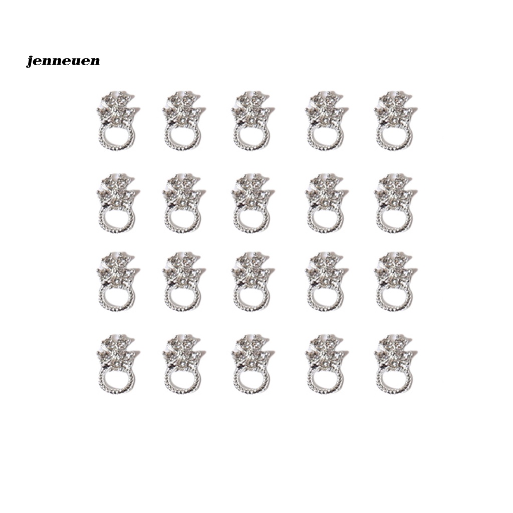 Bộ 20 Phụ Kiện Trang Trí Móng Tay Hình Nơ 3D Bằng Hợp Kim Lấp Lánh