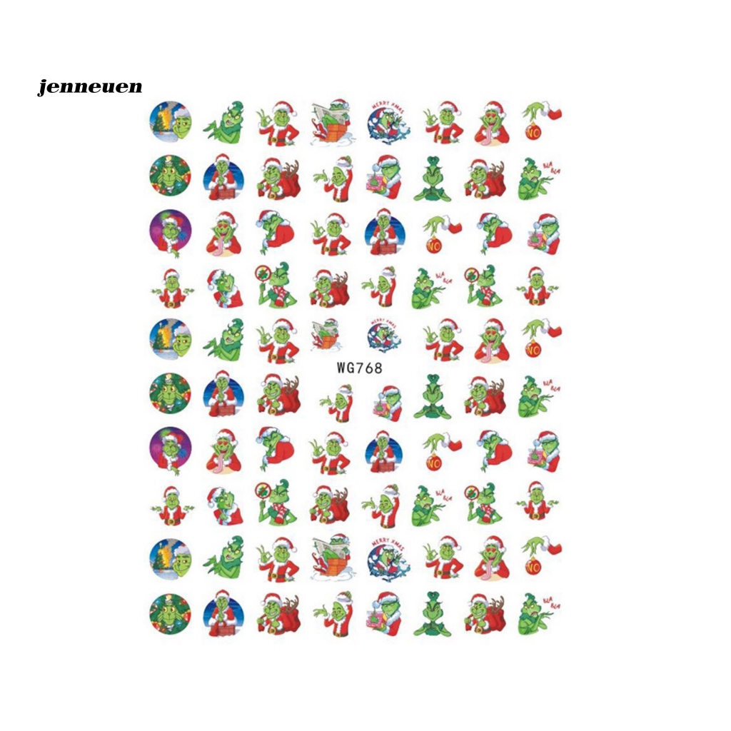 Miếng Dán Trang Trí Móng Tay Siêu Nhẹ In Họa Tiết Giáng Sinh Độc Đáo Cho Nữ