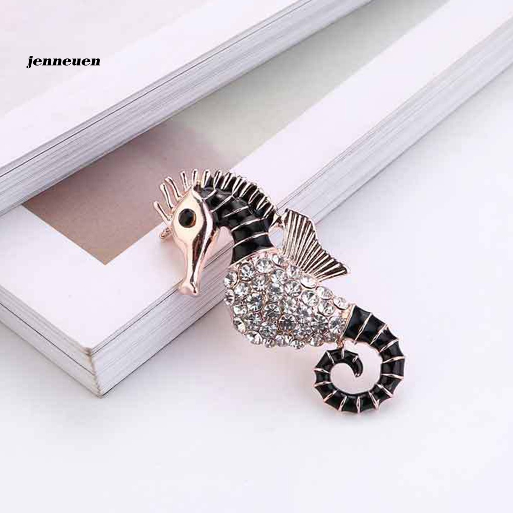 Ghim Cài Áo Hình Cá Ngựa Đính Đá Thời Trang Cho Nữ