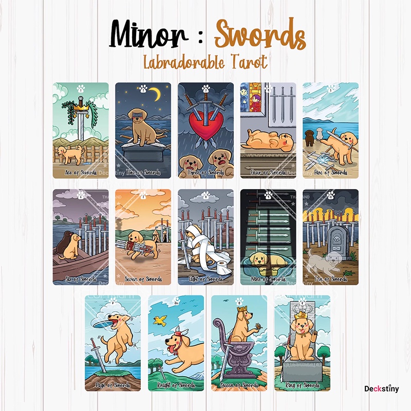 Labradorable Tarot Deck Pocket Size High Quality Fortune Telling Game Divination Beginner Tarot Learning