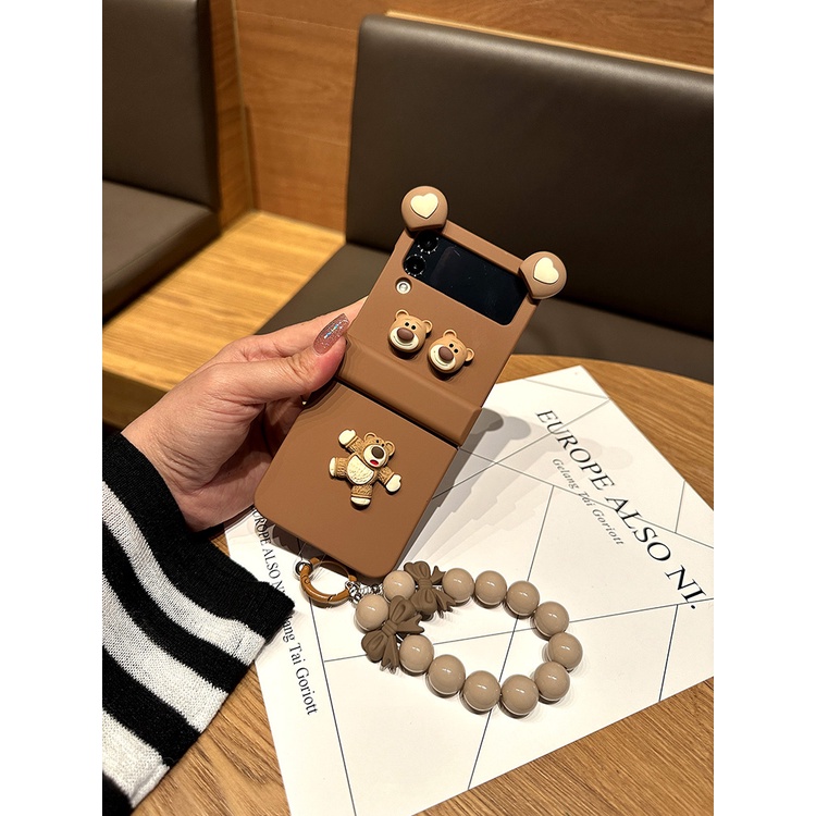 Thời Trang Ốp Điện Thoại Họa Tiết Gấu Hoạt Hình Cho samsung galaxy z flip 4 3 5g flip3 zflip4