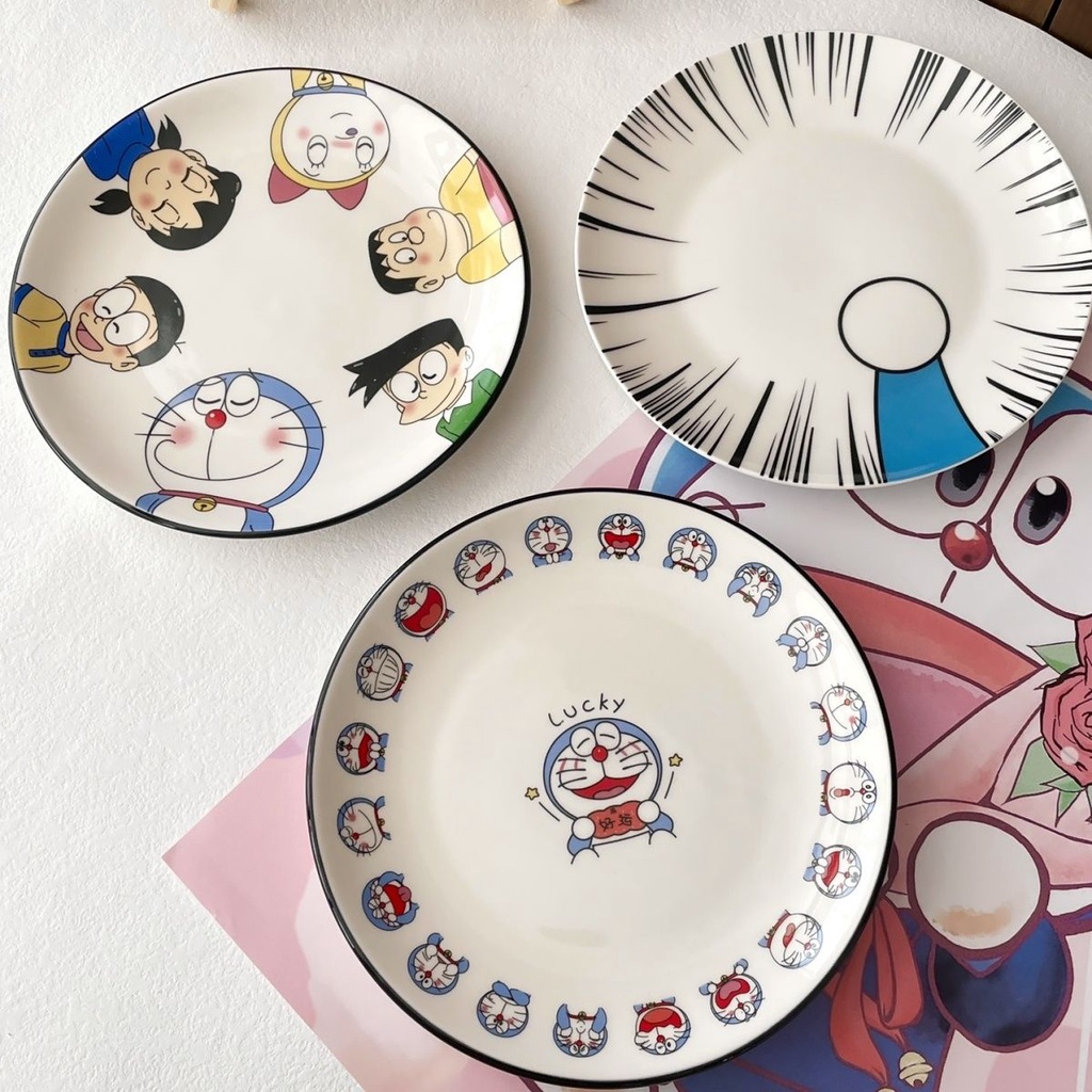 Đĩa Sứ Hình Mèo Doraemon Dễ Thương Sáng Tạo