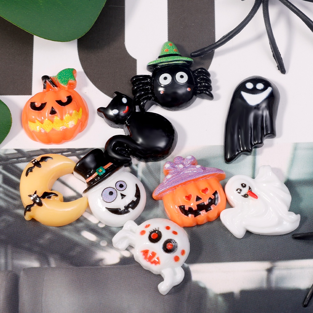 Đồ Chơi Hình Đầu Lâu / Bí Ngô / Ma Cà Rồng Mini Bằng Resin Dễ Thương Trang Trí Halloween