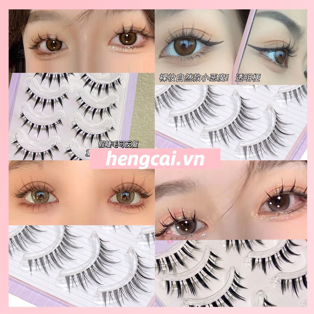 Bộ 5 Cặp Lông Mi Giả Cong Dày Tự Nhiên Phong Cách Nhật Bản SM9E