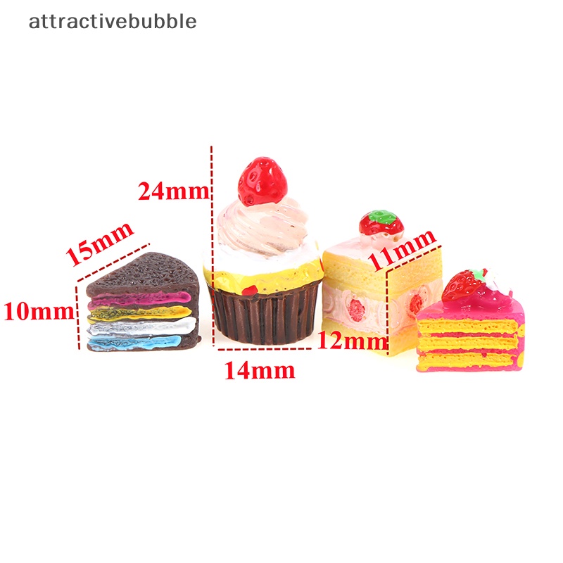 Set 5 Bánh Kem Dâu Tây Tỉ Lệ 1: 12 Trang Trí Nhà Búp Bê