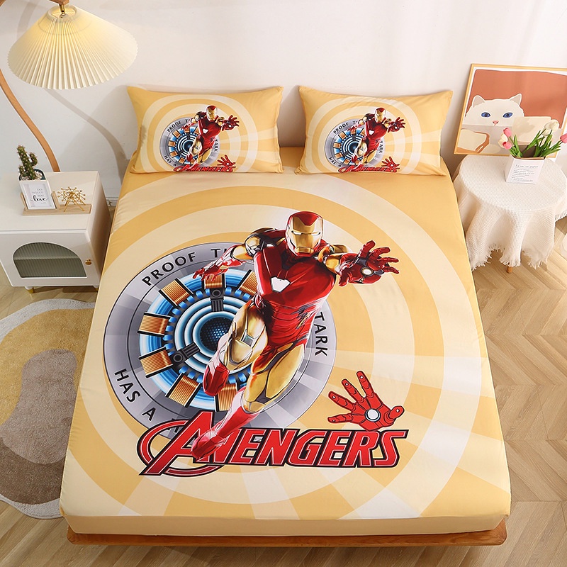 Bộ Chăn Ga Và Vỏ Gối In Hình Siêu Anh Hùng Đáng Yêu