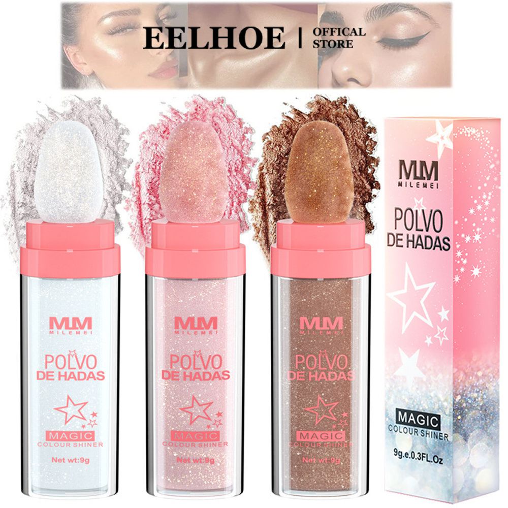 Eelhoe Fairy Highlighters Vỗ Phấn Trang Điểm Đường Viền Khuôn Mặt Phát Sáng Lâu Trôi Phấn Lấp Lánh High Light Bronzer Illuminator Mỹ Phẩm