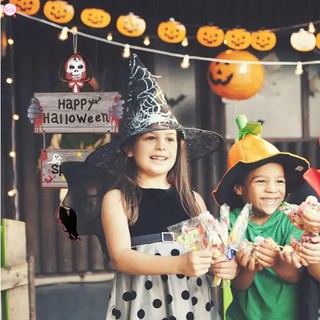 Biển hiệu treo cửa bằng gỗ hình ma kinh dị trang trí halloween