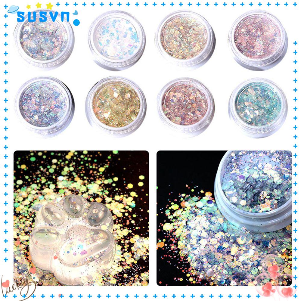 SUSVN Bột Kim Tuyến Lục Giác Đính Móng Nghệ Thuật