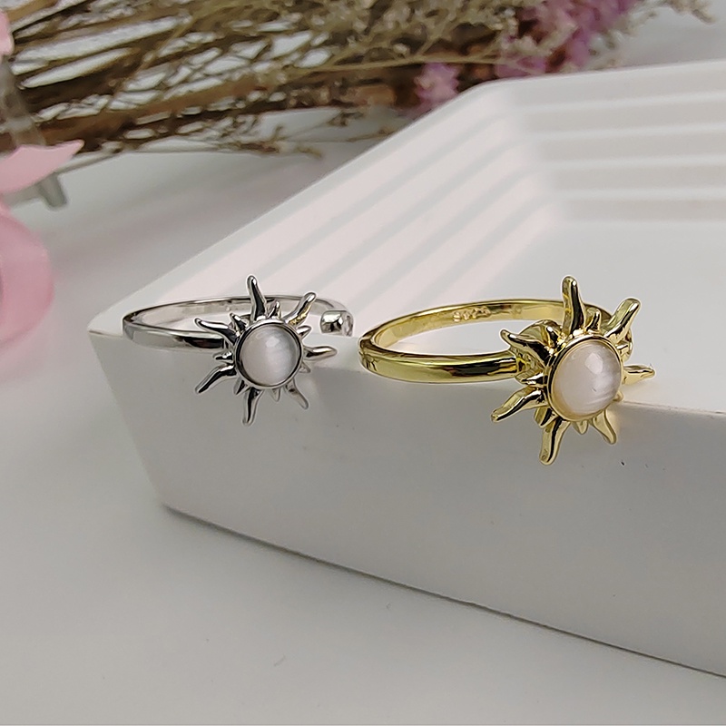 Nhẫn Hình Hoa Hướng Dương Phong Cách Bohemian Đơn Giản Cho Nữ