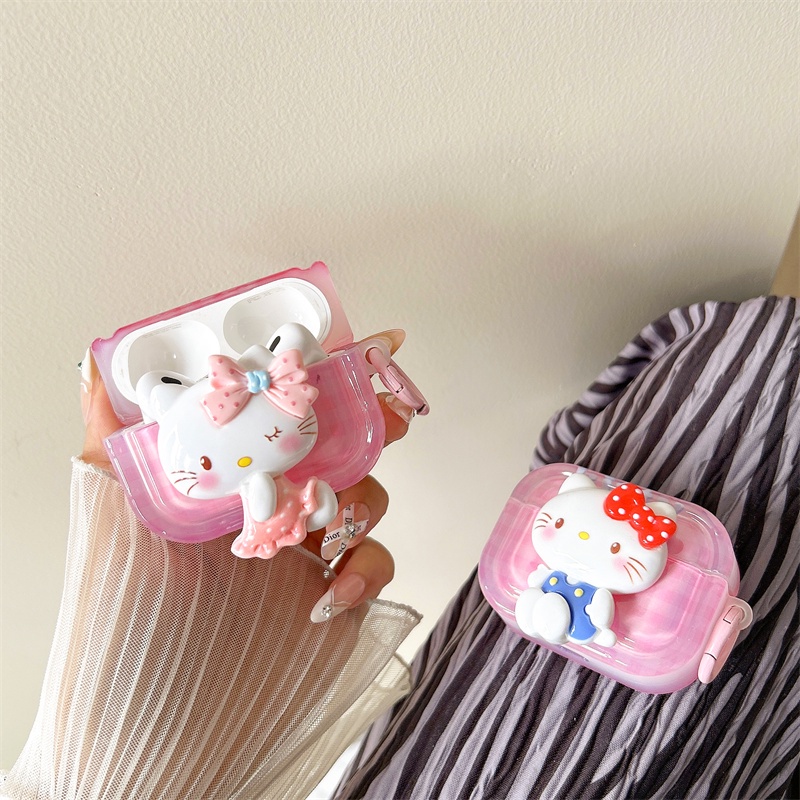 Vỏ Bảo Vệ Hộp Sạc Tai Nghe Bluetooth Không Dây Airpods1 / 2 3 Pro Pro2 Air Pods Pro 3 Hình Mèo kt Ốp