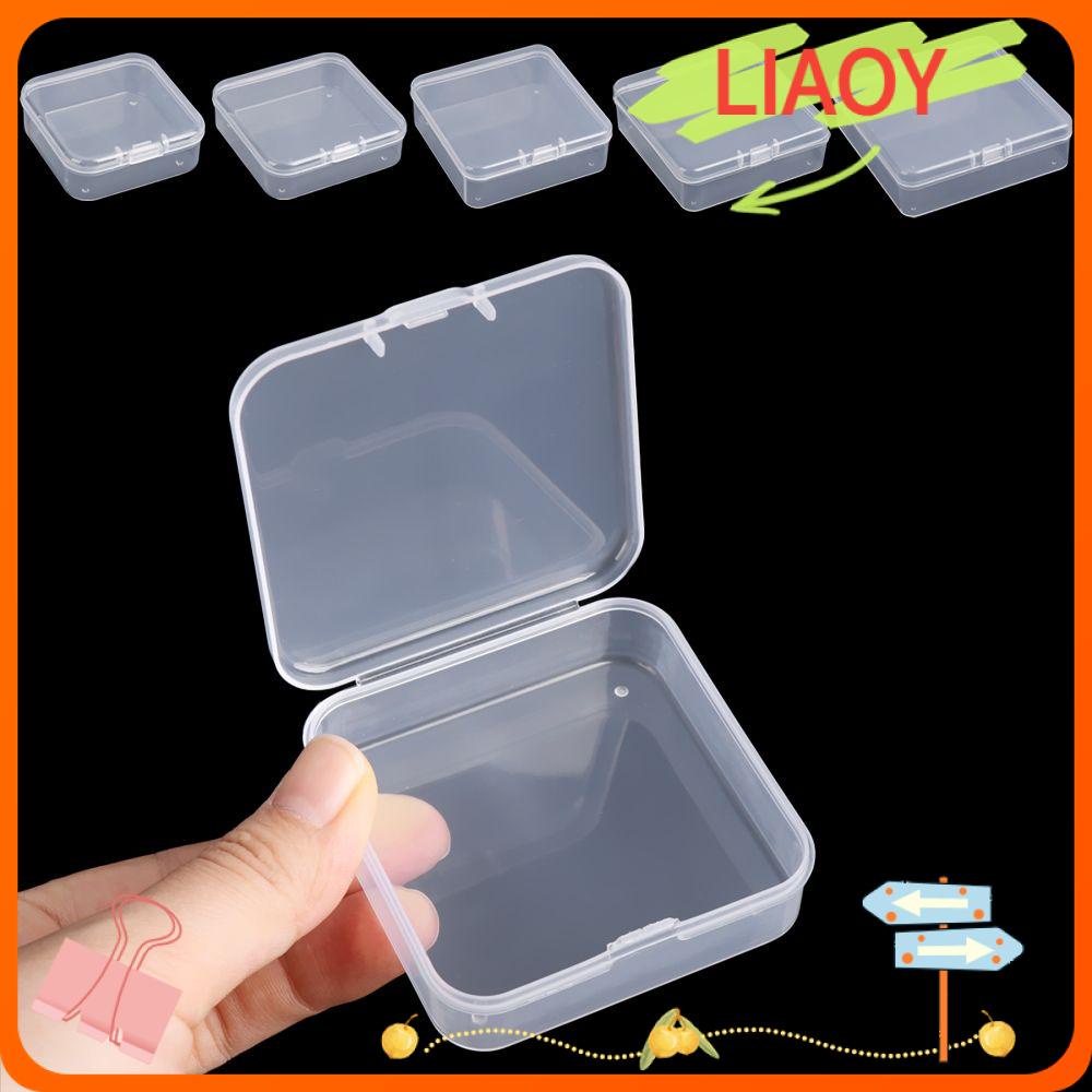 Hộp đựng bằng nhựa trong suốt hình vuông nhỏ cho đồ trang sức/ dụng cụ câu cá tiện lợi 5 kích thước tùy chọn