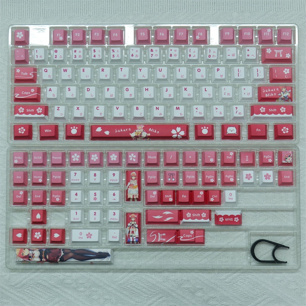 Sakura Miko Keycaps Cherry Profile Anime PBT Dye Sub Bàn Phím Cơ Keycap