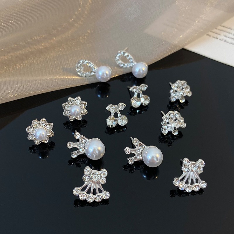 Bông Tai Ngọc Trai Siêu Lấp Lánh Phiên Bản Hàn Quốc Mới Cho Nữ