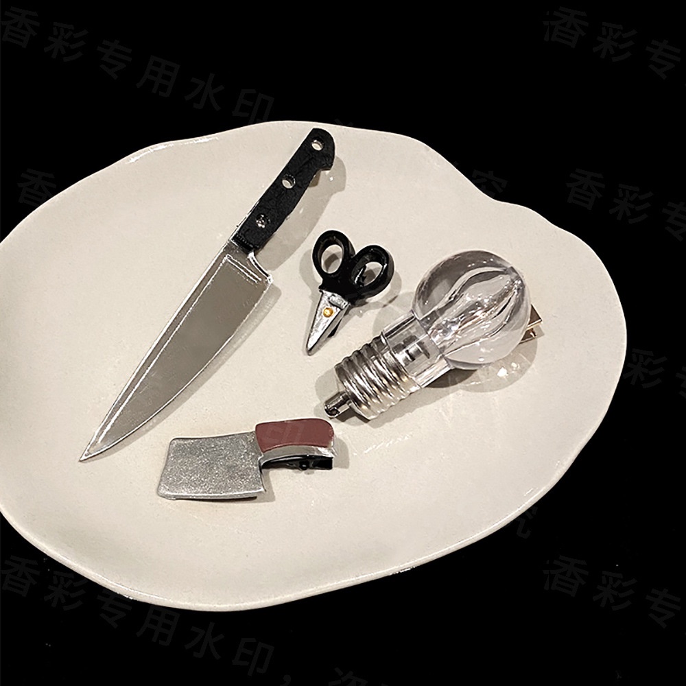 Kẹp Tóc Hình Dao Và Bóng Đèn Phong Cách Hàn Quốc Cho Bé