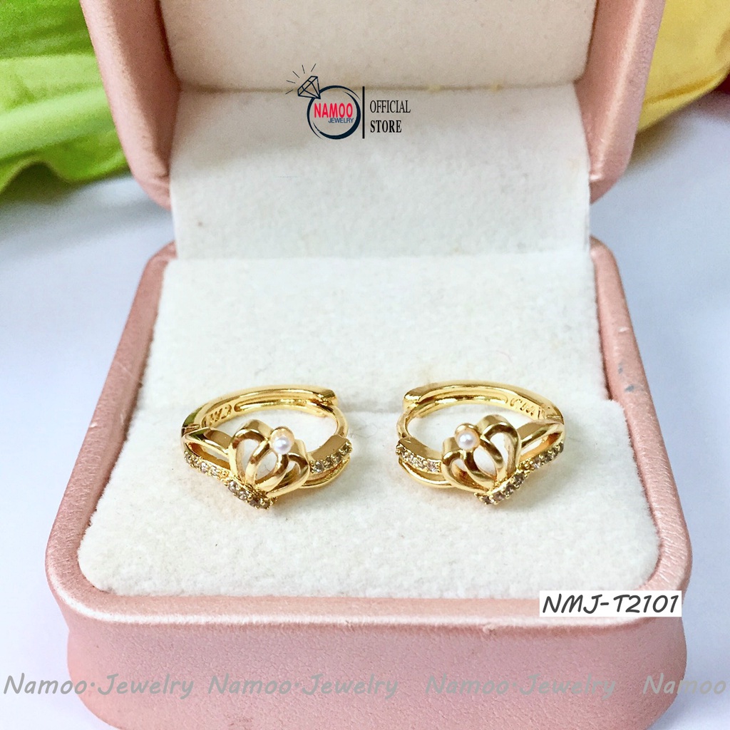 Khuyên Tai Nữ Mạ Vàng T2097, T2098, T2100, T2101 Với Nhiều Hình Dáng Xinh Đẹp Dành Cho Các Nàng