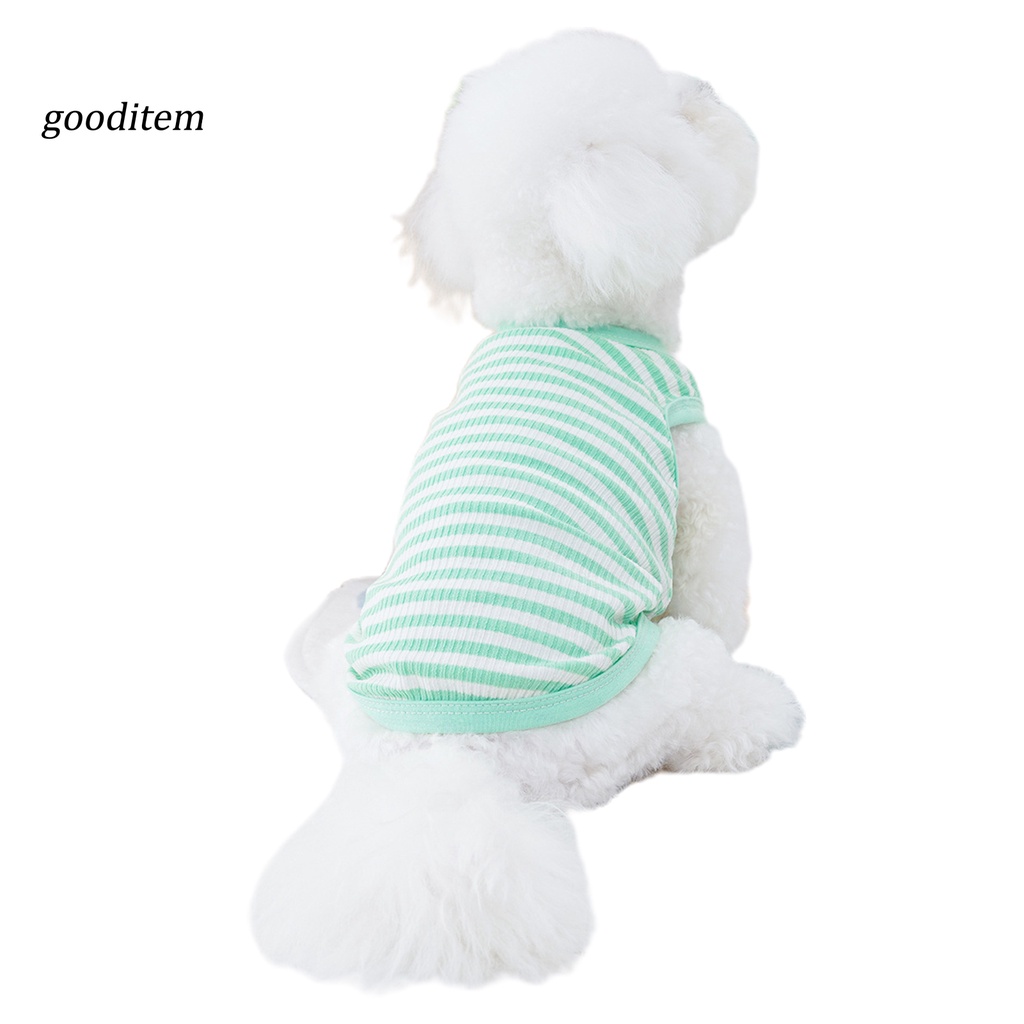 Gooditne Áo Sát Nách Kẻ Sọc Bằng Cotton Mềm Thấm Hút Mồ Hôi Thoáng Khí Dễ Mặc Mùa Hè Cho Thú Cưng