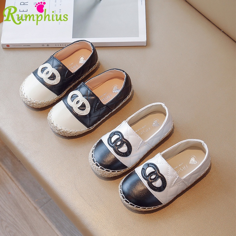 Rumphius Giày Lười Da Đế Mềm Chống Trượt Trọng Lượng Nhẹ Size 21-36 Thời Trang Cho Bé Gái