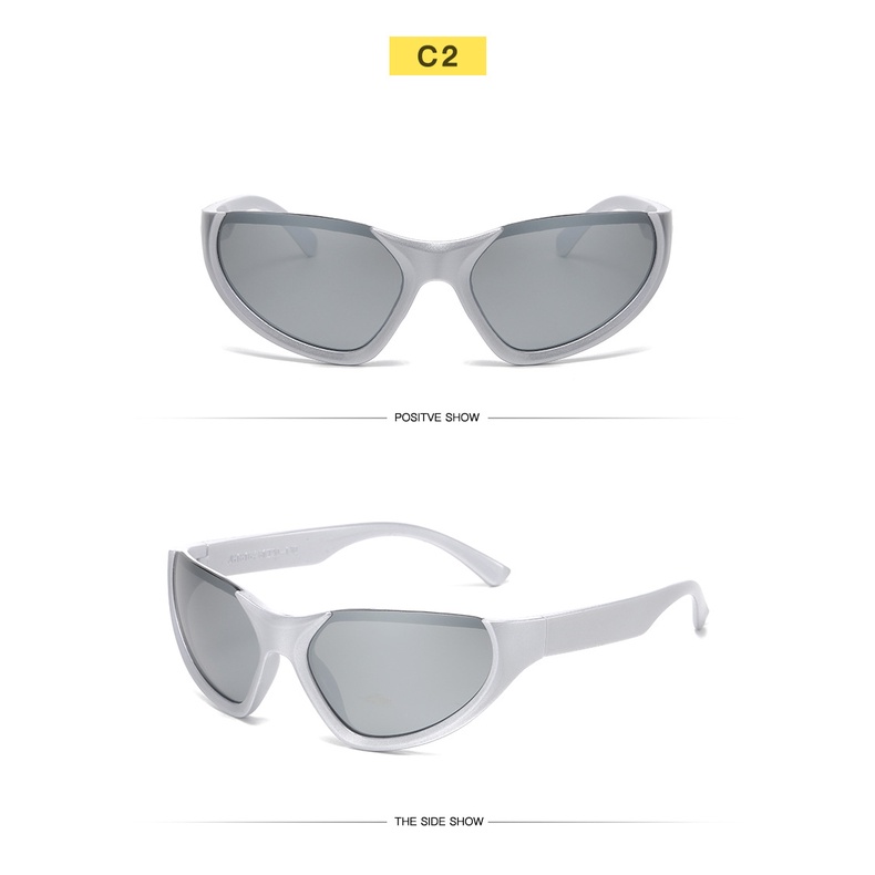 Samjune Kính Mát Nửa Gọng Hình Mắt Mèo Sang Trọng Y2K