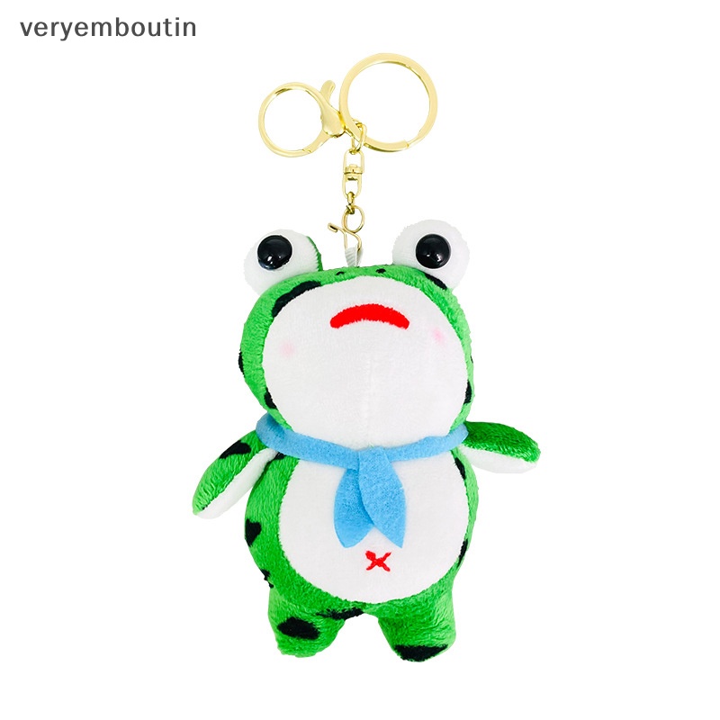 1 Móc Khóa Hình Ếch Đeo Khăn Choàng Đỏ Hoạt Hình Dễ Thương