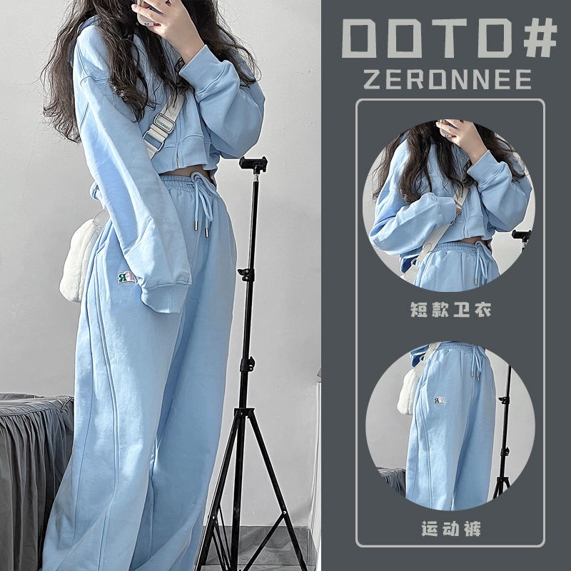 Bộ Áo Hoodie + Quần Thể Thao Dáng Rộng Thời Trang Mùa Thu Phong Cách Hàn Quốc Cho Nữ