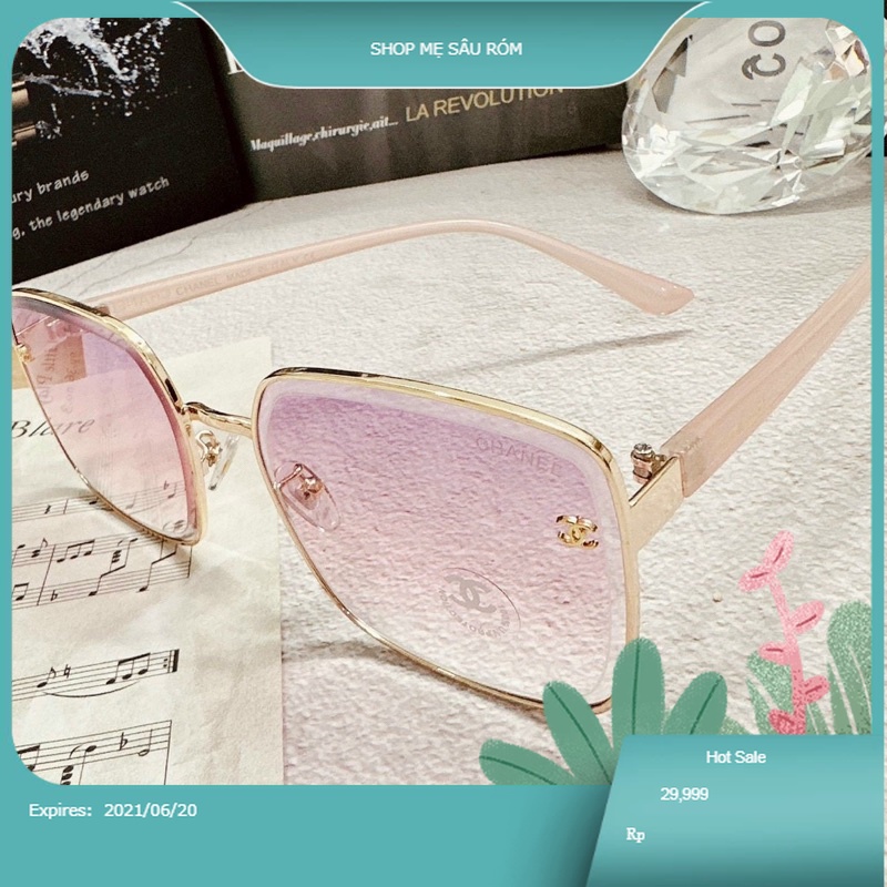 Kính Vuông V10 Chà Neo Chữ X Màu Hồng Baby Đáng Yêu Hot Hit