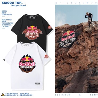 Thái độ: RedBull Rampage, Áo thun Red Bull Crashing, những người đam mê đi xe đạp nam và nữ, tay ngắn in cotton mùa hè rappelting