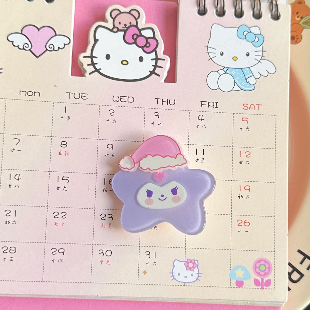 Sanrio Kẹp Tóc Nhựa acrylic Hình Hello Kitty / Trái Tim Dễ Thương Cho Nữ Thời Trang