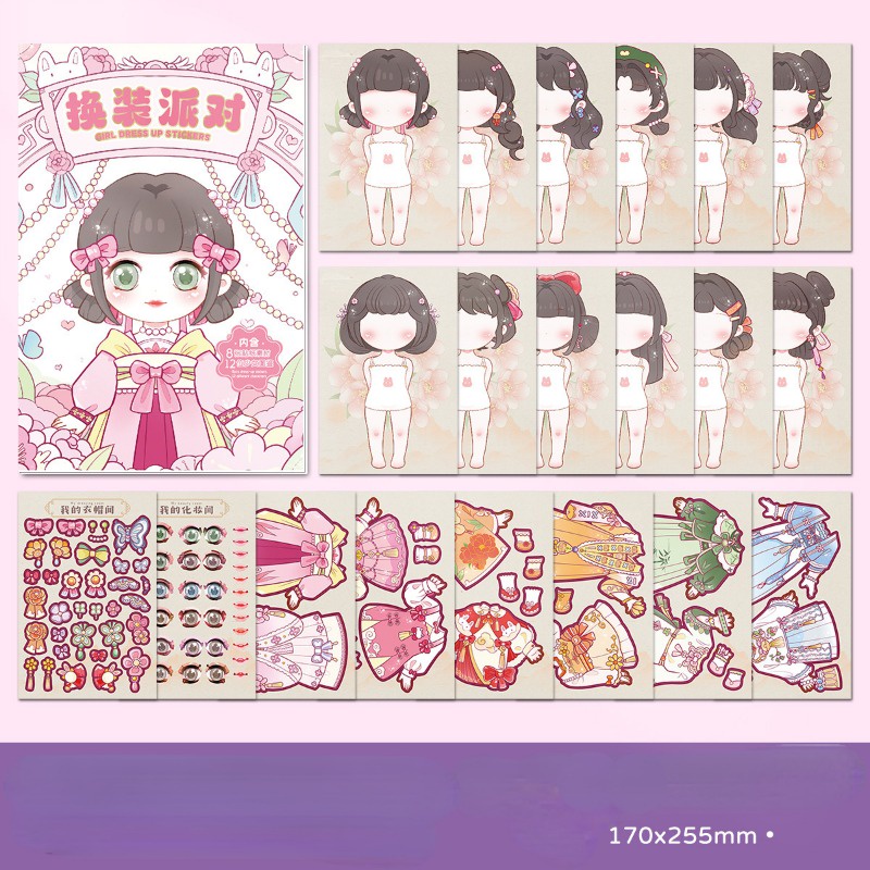 Trẻ em diy puzzle stickers sách princess dress up sticker lắp ráp ghép hình diy cartoon sticker for kids đồ chơi giáo dục quà tặng yk