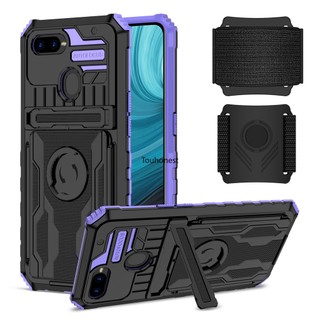 Ốp Điện Thoại OPPO A7 A5S A12 Case Oppo A15 A16 Ốp Lưng Oppo A54 A53 Case Oppo A11K F9 Case Oppo A74 A95 Case Oppo Reno6 Lite A15S A35 Case Oppo A16S A54S Case Oppo A33 A32 F19 Case New Portable Cool Hybrid Armor Wrist Strap Stand Phone Cover Case WD