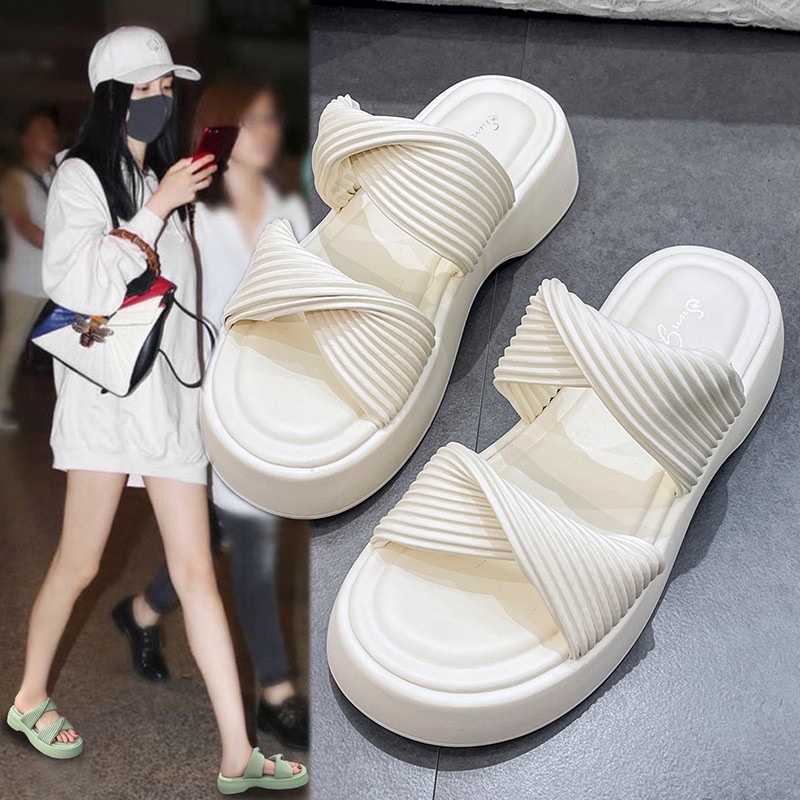 KUCLUT  dép sandal nữ dép quai ngang dép đế cao dép xỏ ngón nữ dép kiểu nữ đế dày thoải mái 32z23080229 Chất lượng cao Chic Phong cách Beautiful B90H1T2 37Z230910