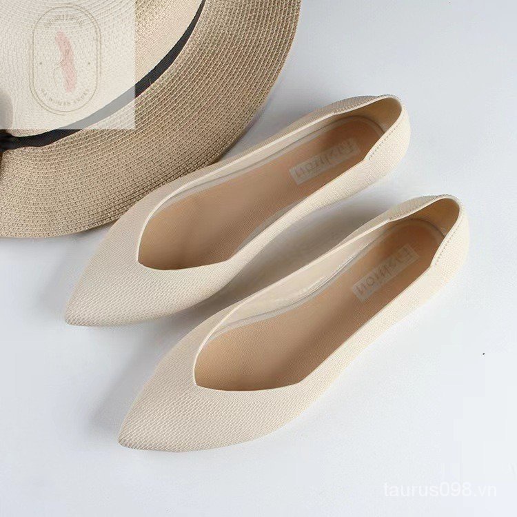 Giày Lười Da PU Đế Thấp 3cm Mũi Nhọn Thời Trang Cho Nữ