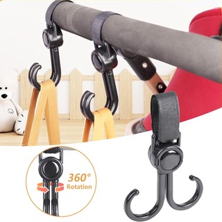2 móc treo đồ xoay 360 độ gắn xe đẩy em bé° móc treo đồ gắn xe đẩy em bé xoay được tiện dụng