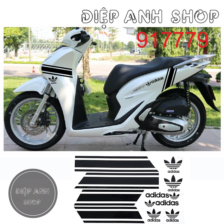 Tem xe SH - Tem Adidas đời 2020 - Màu Đen
