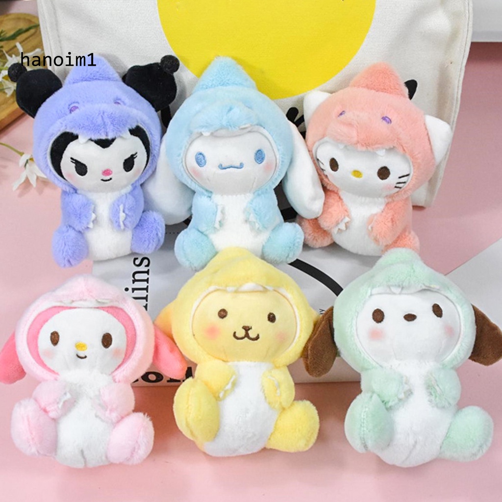 Ys2 15cm cartoon keychain dễ thương kitten puppy cross-dressing dinosaur doll khóa kim loại treo trang trí động vật nhồi bông mềm túi búp bê mặt dây chuyền vòng chìa khóa sang trọng kid girl gift
