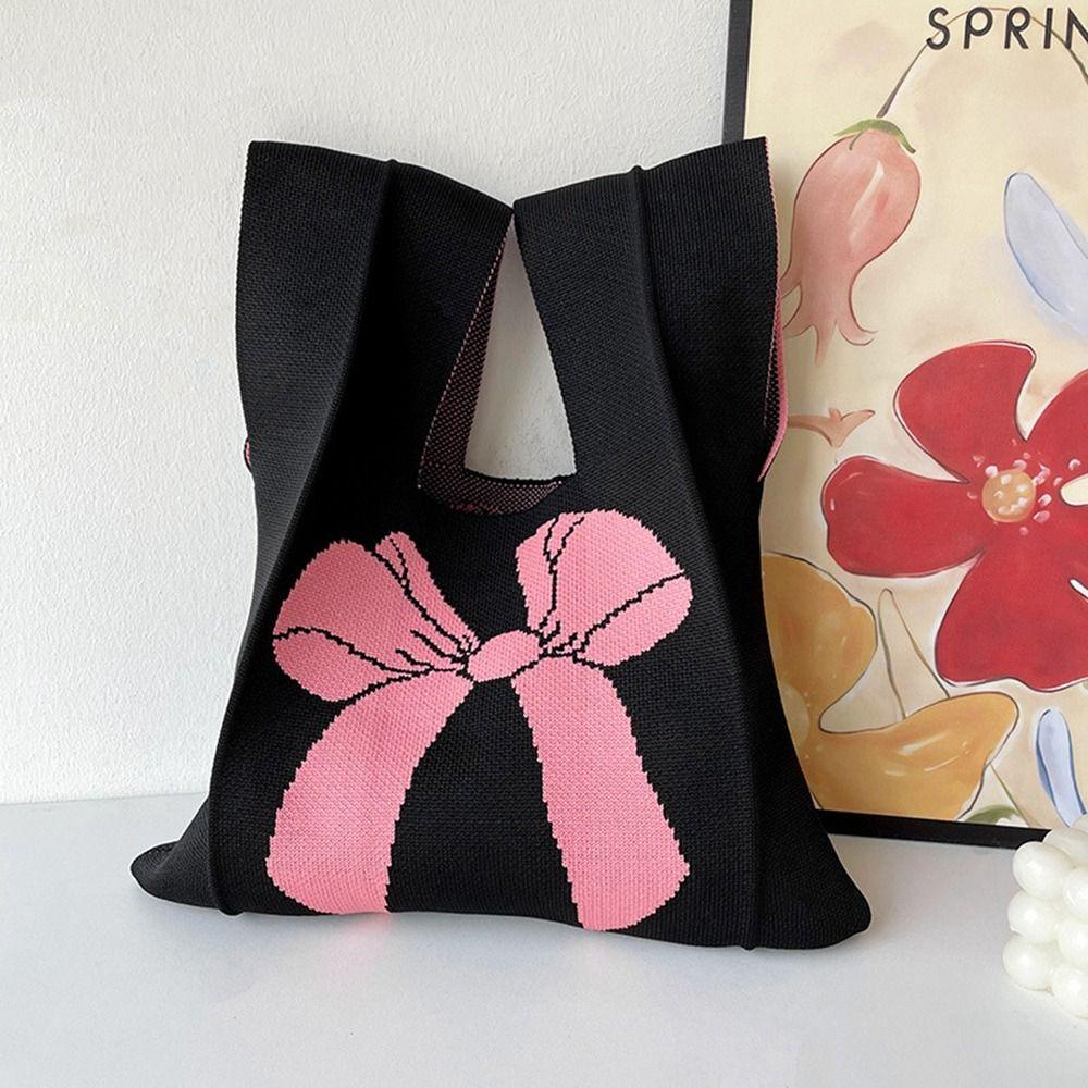 Pinou Túi Xách Dệt Kim Thắt Nơ Đeo Cổ Tay Phong Cách vintage Dành Cho Nữ