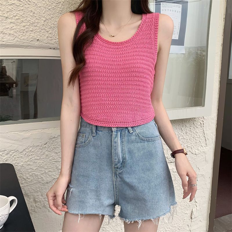 Áo Hai Dây Dệt Kim Dáng Ôm Phong Cách Hàn Quốc Thời Trang Mùa Hè Hàng Mới Dành Cho Bạn Nữ